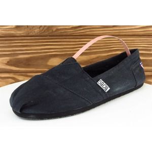 Bobs Women Sz 6 M Black Flat Fabric Shoes